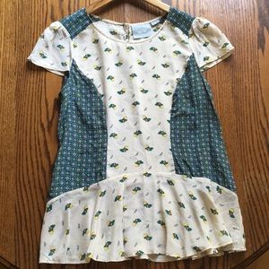 Silk Anthropologie peplum top.